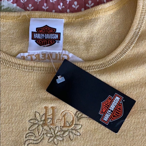 Harley Davidson S/S Open Flower Shirt/Top - Picture 7 of 9